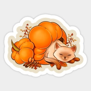 Pumpkin Spice Latte Cat Sticker